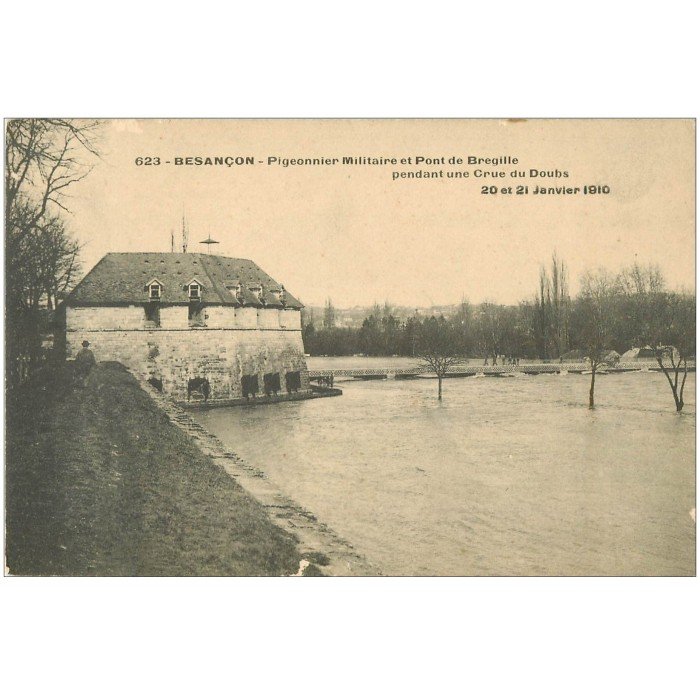 Besancon Pigeonnier Militaire Et Pont De Bregille Crue De