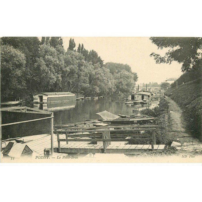 78 POISSY Le Petit Bras et Garages à bateaux 1907