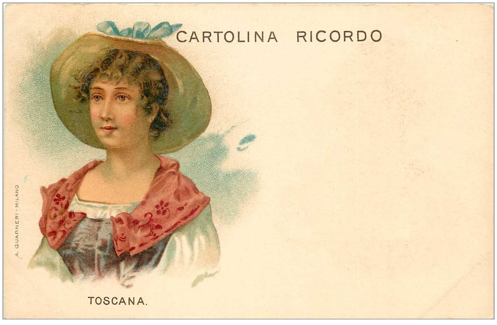 ITALIE ITALIA Carte postale précurseur litho vers 1900 Donna Costume