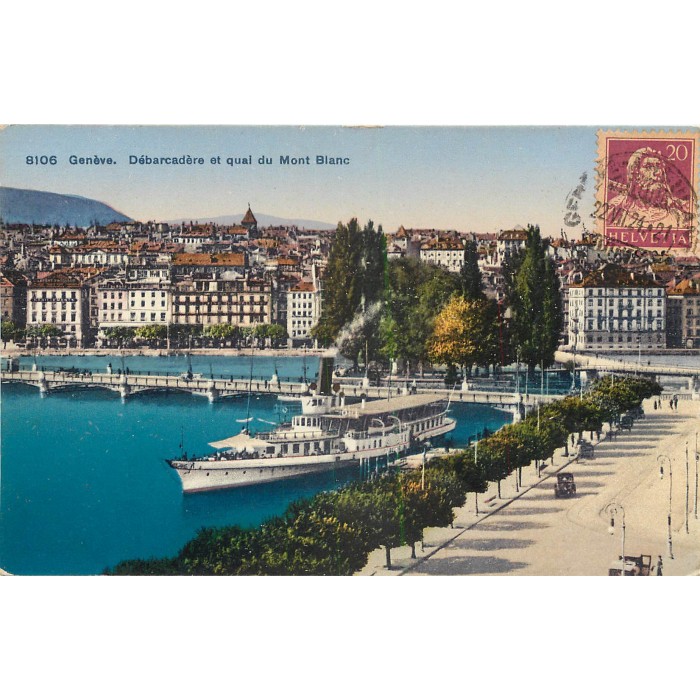 Cpa Geneve D Barcad Re Quai Mont Blanc Et Rade Cluses