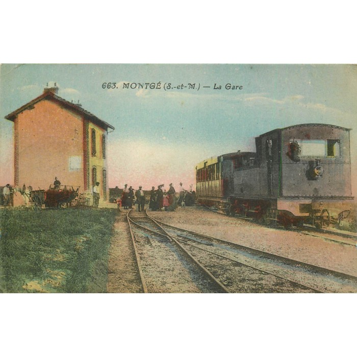 77 MONTGE SOUS DAMMARTIN La Gare Avec Train Locomotive 1931