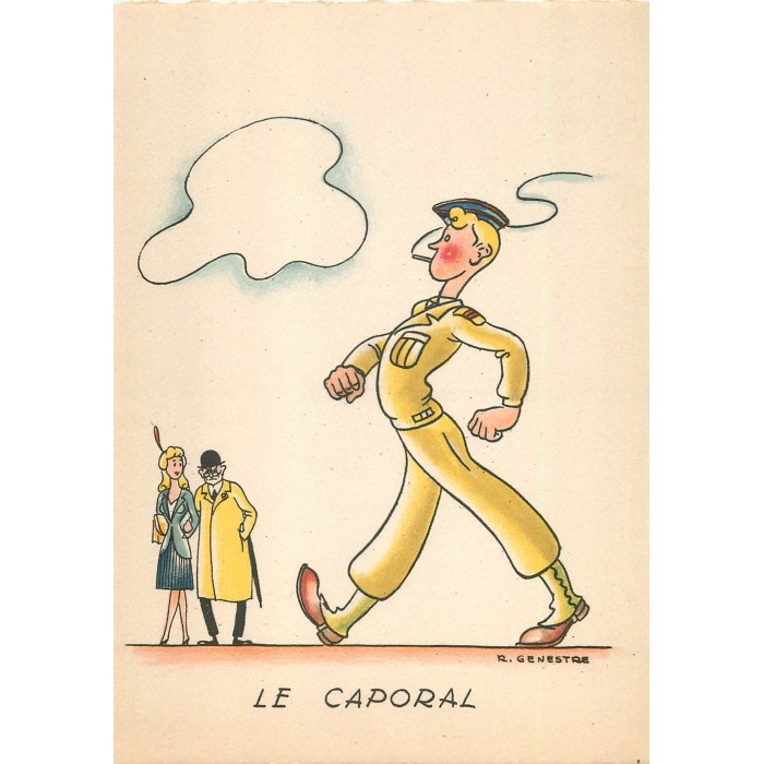 Illustrateur Genestre Editions Barre Dayez thème le tabac LE CAPORAL