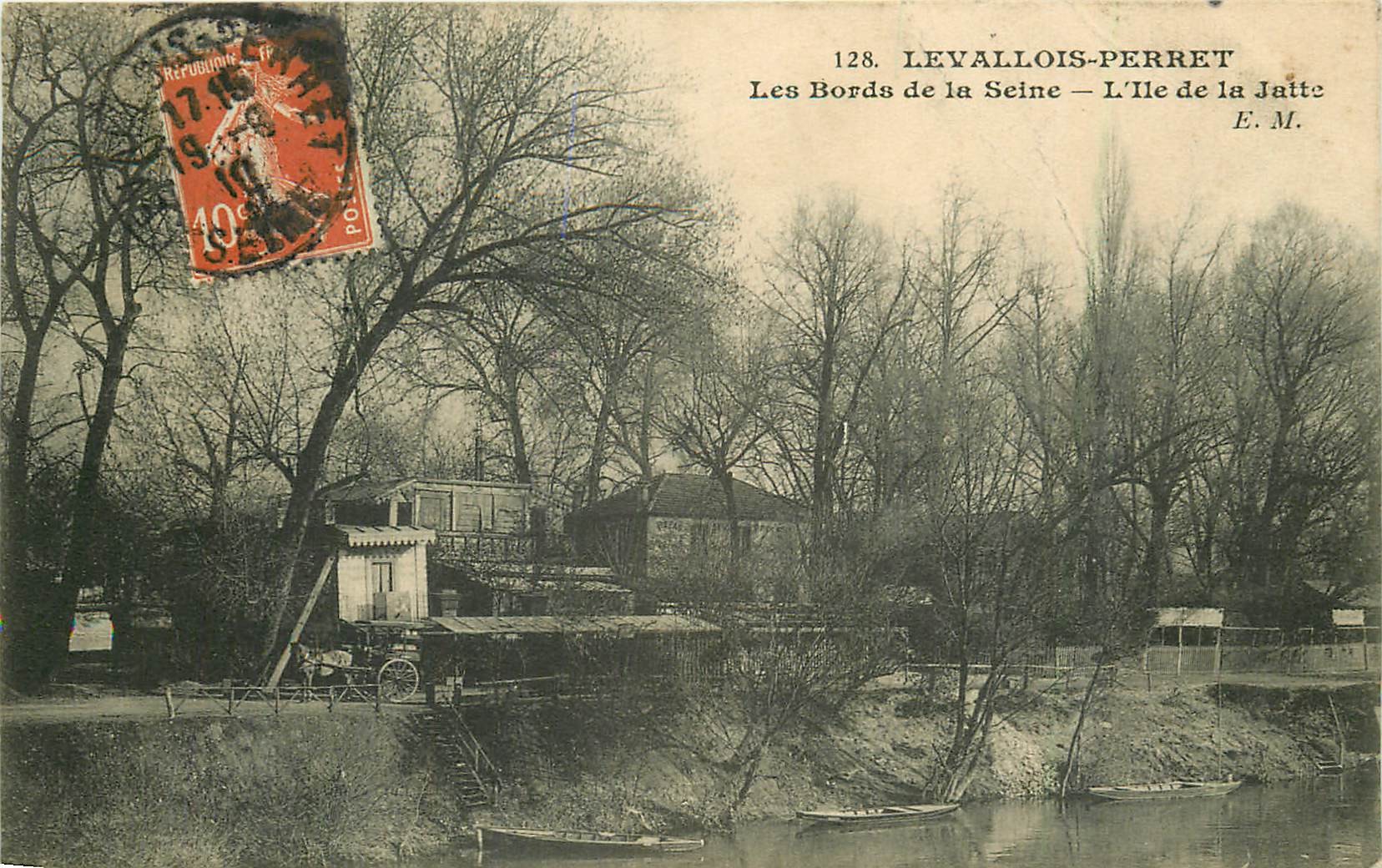 92 LEVALLOIS PERRET Attelage De Livraisons Sur L Ile De La Jatte 1910