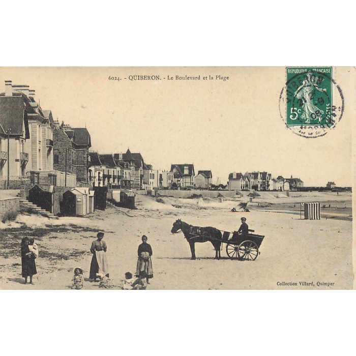 56 QUIBERON Attelage Sur Le Boulevard De La Plage 1908