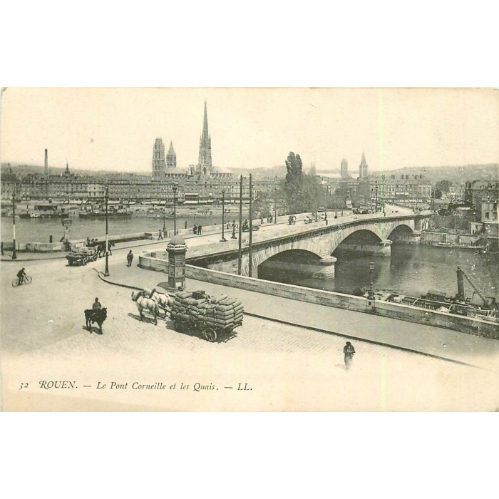 Cpa Rouen Pont Corneille Bon Secours Quais Paris Et Bourse