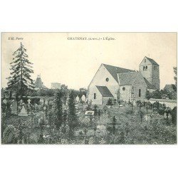 carte postale ancienne 28 CHATENAY. Eglise et Cimetière