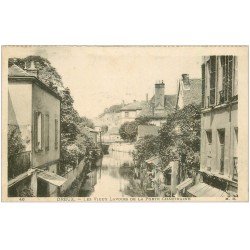 carte postale ancienne 28 DREUX. Lavoir Porte Chartraine. tampon Militaire