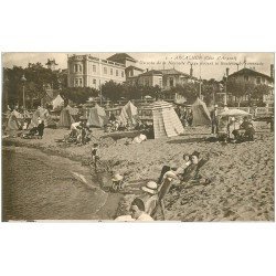carte postale ancienne 33 ARCACHON. Plage Boulevard Promenade 1936