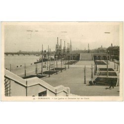 carte postale ancienne 33 BORDEAUX. Jardins Terrasses Quais 1939