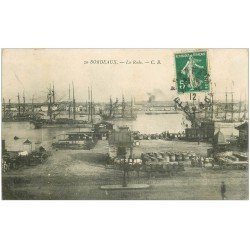 carte postale ancienne 33 BORDEAUX. La Rade 1912 C.B