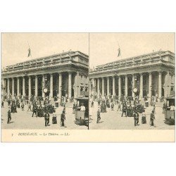 carte postale ancienne 33 BORDEAUX. Le Théâtre. Carte stéréoscopique