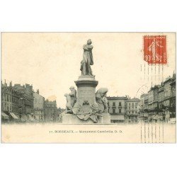 carte postale ancienne 33 BORDEAUX. Monument Gambetta DD11