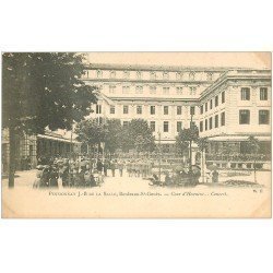 carte postale ancienne 33 BORDEAUX. Pensionnat J-B Salle St-Genès Concert Cour d'Honneur vers 1900