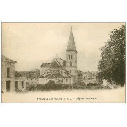 carte postale ancienne 37 PREUILLY-SUR-CLAISE. Eglise 1921