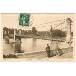 carte postale ancienne 37 TOURS. Pont Saint-Cyr 1914