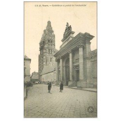 carte postale ancienne 37 TOURS. Portail Archevêché 1907