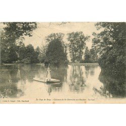 carte postale ancienne 76 CHATEAU DE SAINT-GERMAIN-SUR-EAULNE. Le Passeur sur le Lac 1923