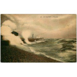 carte postale ancienne 76 LE HAVRE. La Tempête 1914