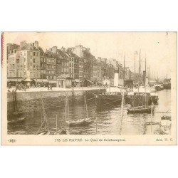 carte postale ancienne 76 LE HAVRE. Quai de Southampton 1936