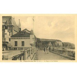 carte postale ancienne 76 POURVILLE. Digue et Falaises