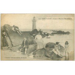 44 SAINT-NAZAIRE. Rochers et Phare de Ville-es-Martin 1917