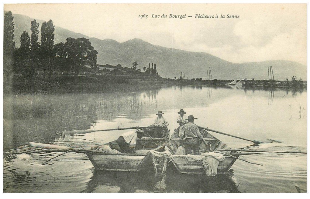 Carte Postale Ancienne 73 Lac Du Bourget Pêcheurs à La Senne 1923 Métiers De La Mer Et Des Lacs