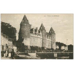 carte postale ancienne 56 JOSSELIN. Château animation