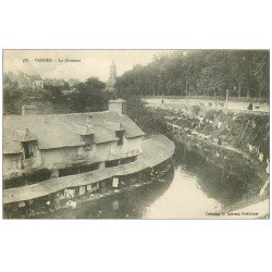 carte postale ancienne 56 VANNES. Laveuses bords de la Garenne