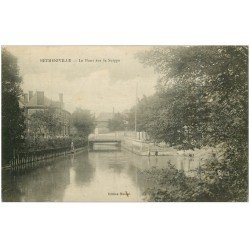 carte postale ancienne 51 BETHENIVILLE. Pont sur Suippe 1935