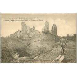 carte postale ancienne 51 CERNAY-EN-DORMOIS. Ruines Eglie