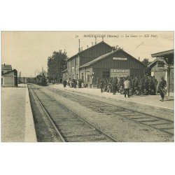 51 MOURMELON. Train en Gare 1914 Militaires