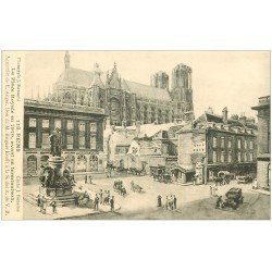 carte postale ancienne 51 REIMS. Place Royale avant sa terminaison