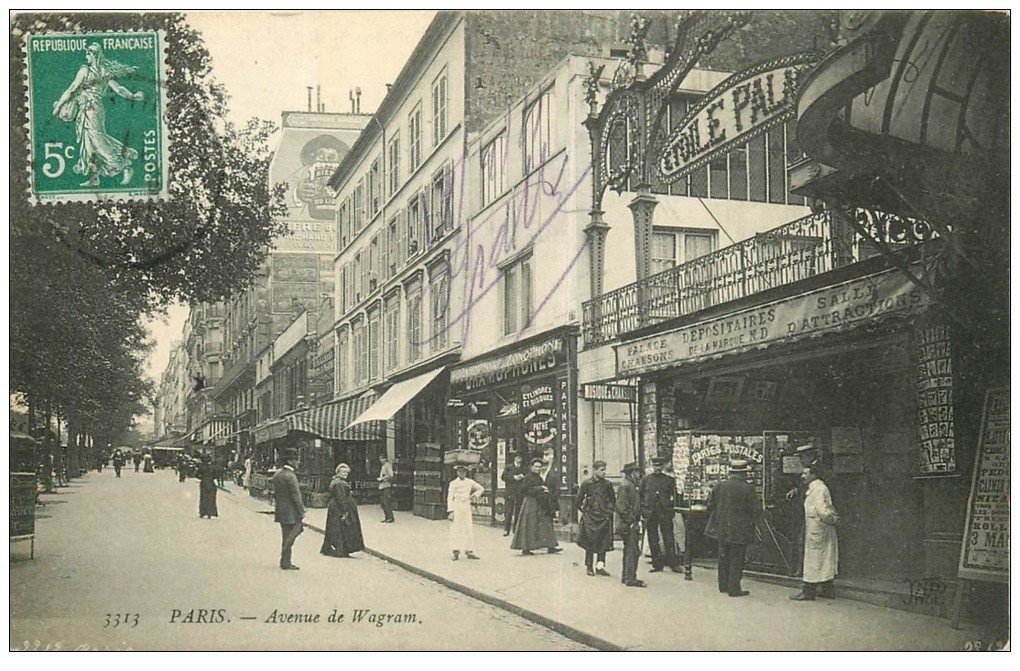 Paris 17 Magasin De Cartes Postales Avenue De Wagram Etoile Palace 1911