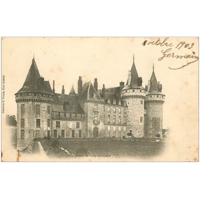 45 Sully Sur Loire Chateau Timbree Obliteree 1903 Mais Vierge
