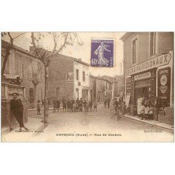 carte postale ancienne 11 CAPENDU. Epicerie Rue de Verdun 1928