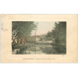 carte postale ancienne 11 CASTELNAUDARY. Canal côté de l'île 1910