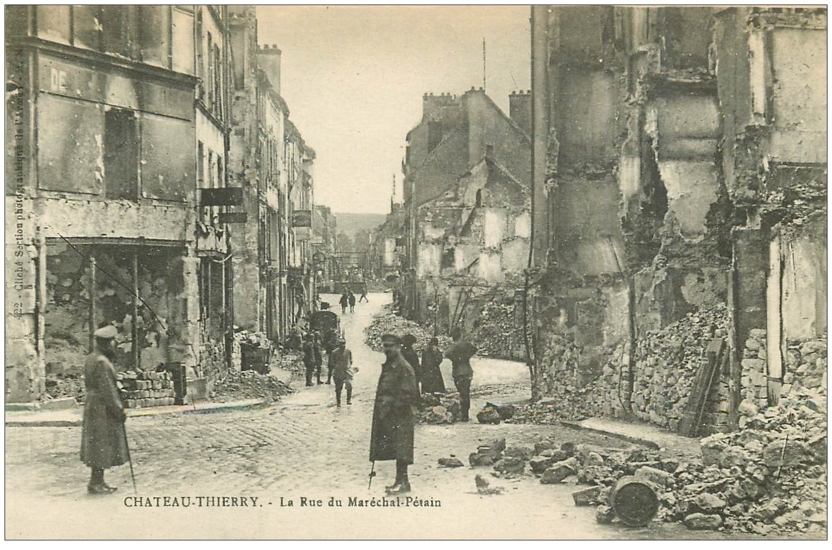 Château-Thierry - 2 ième bataille de la marne 1918 - passerelle du génie -  Carte postale ancienne et vue d'Hier et Aujourd'hui - Geneanet