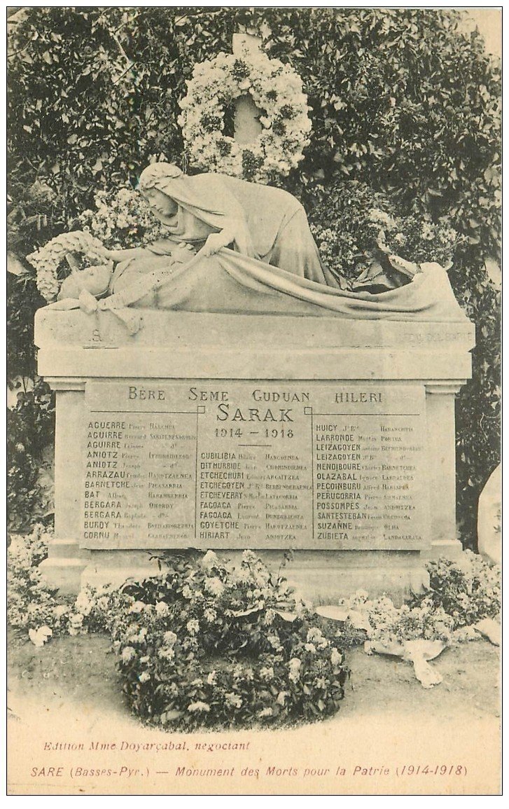 Sare Monument Morts Pour La Patrie