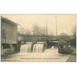 47 CASTELJALOUX-LES-BAINS. Chute du Moulin de Lannes 1918. Ouvriers près écluse