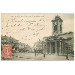 carte postale ancienne 59 MAUBEUGE. Eglise Place d'Armes 1906