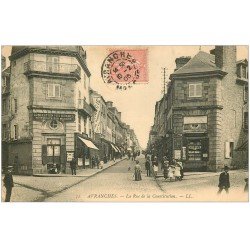 50 AVRANCHES. Rue Constitution Magasin Journaux et Cartes Postales 1905