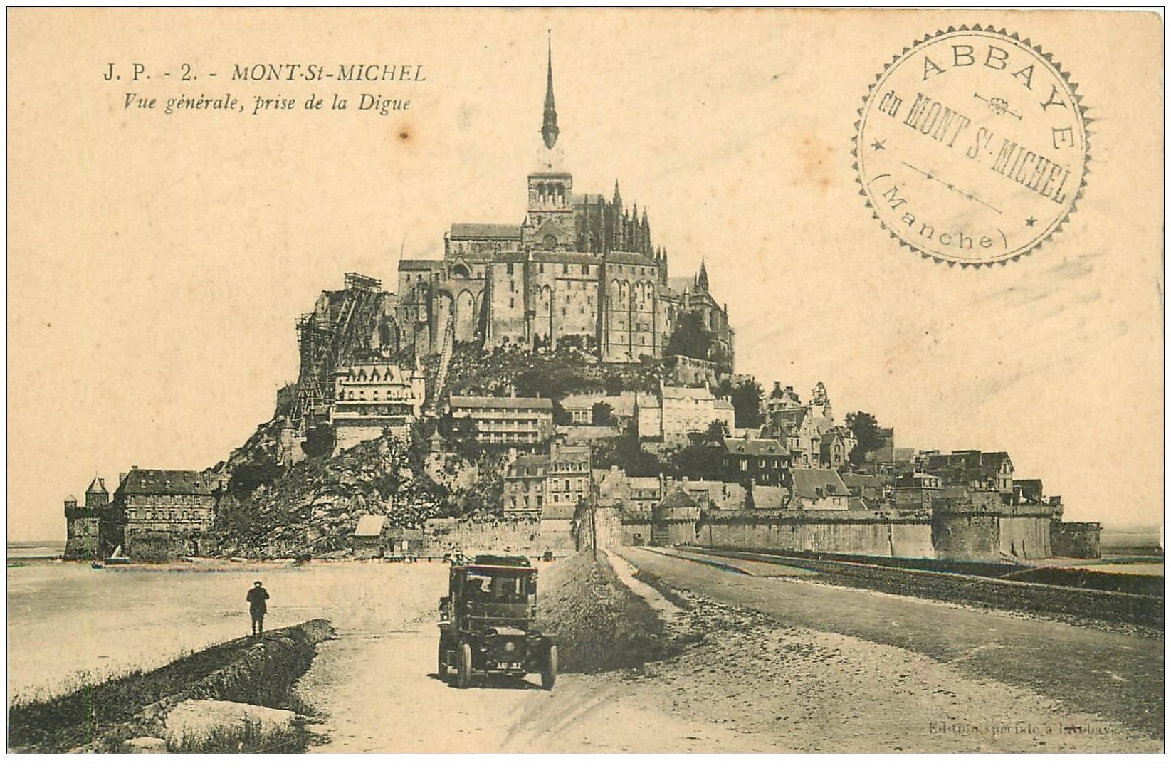 50 Le Mont Saint Michel Transports Voiture Ancienne Sur La Digue