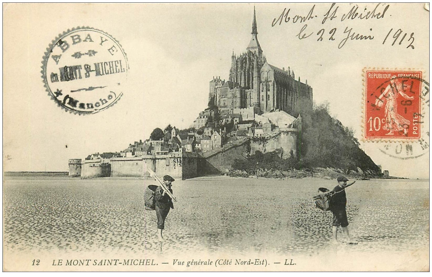 50 Le Mont Saint Michel Vue 1917 Pecheurs De Coquillages