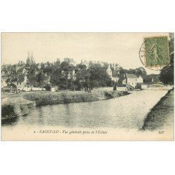 carte postale ancienne 50 SAINT-LO. Vue prise de l'Ecluse 1920