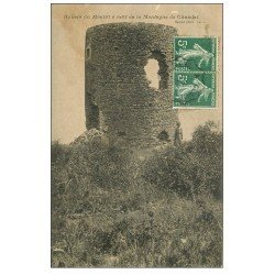 58 VARZY Ruines du Moulin à vent de la Montagne du Chatelet avec personnage