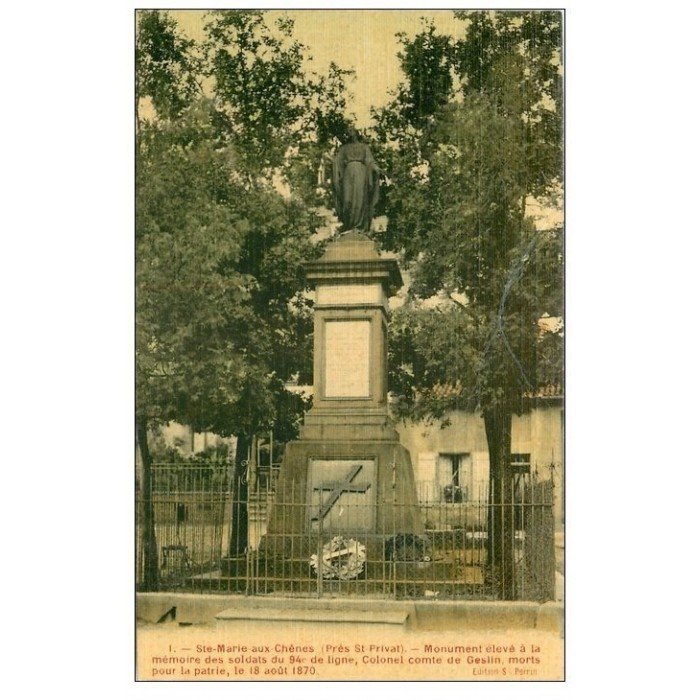 France D Asie Sainte Marie Aux Chênes 57 SAINTE-MARIE AUX CHÊNES. Monument Soldats du 94° de Ligne. Carte toilée