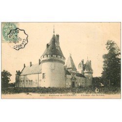 carte postale ancienne 58 GUERIGNY. Château des Bordes avec Gamin dans les Vignes 1909