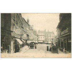 58 NEVERS. Place Saint-Sébastien 1914. Café Moderne, magasin au Pied mignon et Horlogerie Baudoin