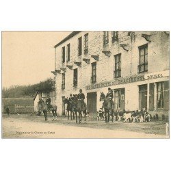 61 AU GATEY. Départ de la Chasse à Courre Hôtel des Chasseurs. Carte écrite par le Propriétaire L. Boubée