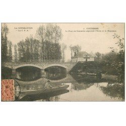 61 COUTERNE. Pont séparant l'Orne et Mayenne 1906 Pêcheur en barque